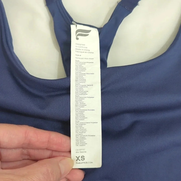 Fabletics On-The-Go Built-In Bra Tank, Color Deep Cobalt Size XS - Picture 15 of 15
